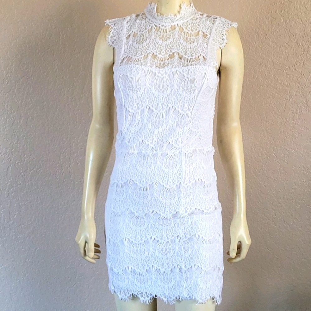 Free people white knit dress M wedding